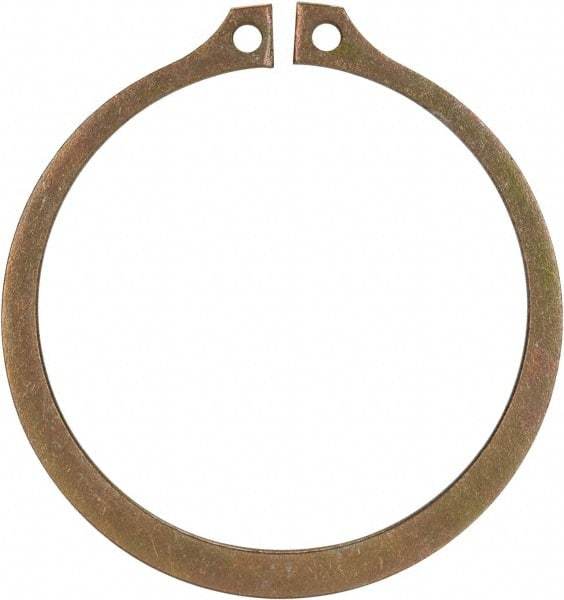 Rotor Clip - 2.36" Groove Diam, 2-1/2" Shaft Diam, Zinc Yellow Dichromate Steel, Snap External Retaining Rings - 0.086" Groove Width, 0.07" Groove Depth, 0.078" Ring Thickness, Grade 1060-1090 - Eagle Tool & Supply
