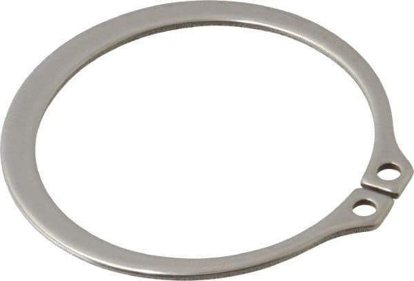 Rotor Clip - 1.886" Groove Diam, 2" Shaft Diam, Zinc-Plated Stainless Steel, Snap External Retaining Rings - 0.068" Groove Width, 0.057" Groove Depth, 0.062" Ring Thickness, Grade 15-7 Grade 632 - Eagle Tool & Supply