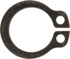 Rotor Clip - 9.6mm Groove Diam, 10mm Shaft Diam, Phosphate & Oil Steel, Snap External Retaining Rings - 1.1mm Groove Width, 0.2mm Groove Depth, 1mm Ring Thickness, Grade 1060-1090 - Eagle Tool & Supply