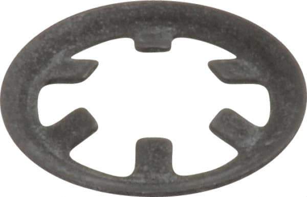 Rotor Clip - 1/4" Shaft Diam, Phosphate Steel, Self Locking External Retaining Rings - 0.015" Ring Thickness, Grade 1060-1090 - Eagle Tool & Supply