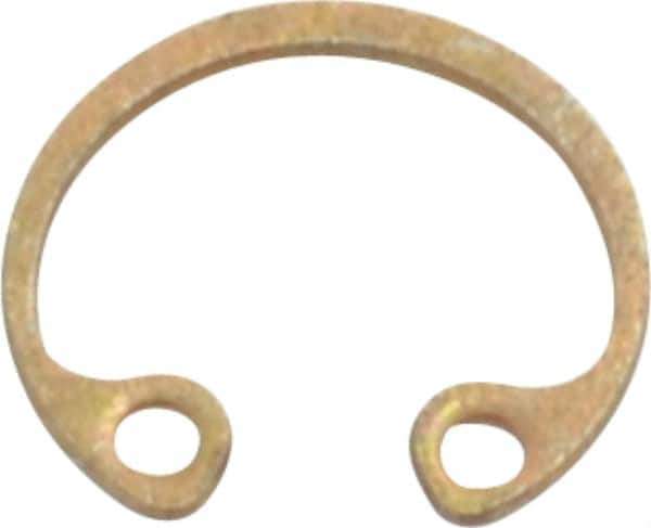 Rotor Clip - 0.015" Thick, Zinc Yellow Dichromate Finish, Steel Snap Internal Retaining Ring - 0.02" Groove Width, 0.009" Groove Depth, 0.268" Groove Diam, Grade 1060-1090 - Eagle Tool & Supply
