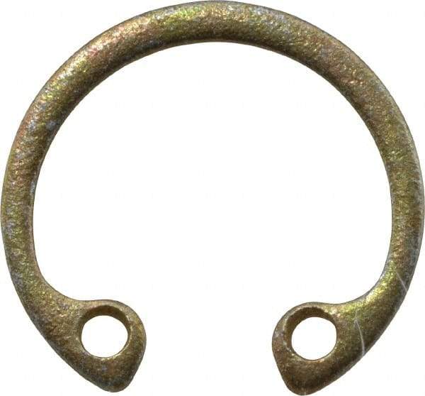 Rotor Clip - 0.025" Thick, Zinc Yellow Dichromate Finish, Steel Snap Internal Retaining Ring - 0.029" Groove Width, 0.011" Groove Depth, 0.397" Groove Diam, Grade 1060-1090 - Eagle Tool & Supply