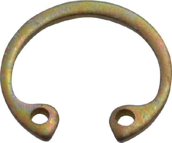 Rotor Clip - 0.035" Thick, Zinc Yellow Dichromate Finish, Steel Snap Internal Retaining Ring - 0.039" Groove Width, 0.015" Groove Depth, 0.53" Groove Diam, Grade 1060-1090 - Eagle Tool & Supply