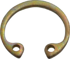 Rotor Clip - 0.035" Thick, Zinc Yellow Dichromate Finish, Steel Snap Internal Retaining Ring - 0.039" Groove Width, 0.015" Groove Depth, 0.53" Groove Diam, Grade 1060-1090 - Eagle Tool & Supply