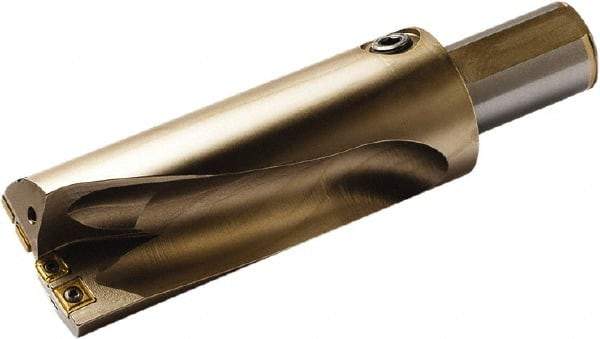 Seco - 8-3/4" Max Drill Depth, 2.5xD, 3-1/2" Diam, Indexable Insert Drill - 4 Inserts, 2-1/2" Shank Diam, Straight Shank - Eagle Tool & Supply