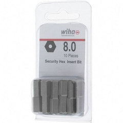 Wiha - 8mm Hex Screwdriver Bit - 1/4" Drive, 1" OAL - Eagle Tool & Supply