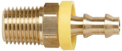 Coilhose Pneumatics - 1/2" ID 1/2 NPT Barbed Push On Male Connector - Brass - Eagle Tool & Supply