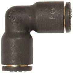 Coilhose Pneumatics - 1/2" OD, Glass Reinforced Nylon Push-to-Connect Union Elbow - 225 Max psi, Black - Eagle Tool & Supply