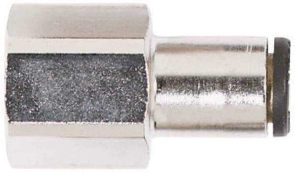 Coilhose Pneumatics - 1/4" OD, 1/8 NPT, Glass Reinforced Nylon/Nickel Plated Brass Push-to-Connect Female Connector - 225 Max psi - Eagle Tool & Supply