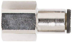 Coilhose Pneumatics - 1/4" OD, 1/4 NPT, Glass Reinforced Nylon/Nickel Plated Brass Push-to-Connect Female Connector - 225 Max psi - Eagle Tool & Supply