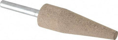 Cratex - 3/4" Head Diam x 2-1/2" Thickness, A1, Cone End, Aluminum Oxide Mounted Point - Medium Grade, 80 Grit, 13,120 RPM - Eagle Tool & Supply