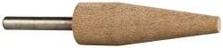 Cratex - 3/4" Head Diam x 2-1/2" Thickness, A1, Cone End, Aluminum Oxide Mounted Point - Fine Grade, 120 Grit, 13,120 RPM - Eagle Tool & Supply