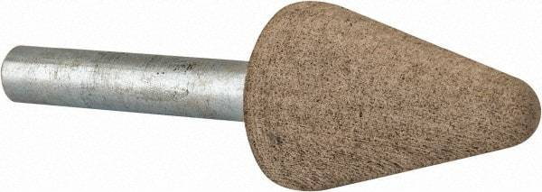 Cratex - 3/4" Head Diam x 1-1/8" Thickness, A5, Tree End, Aluminum Oxide Mounted Point - Fine Grade, 120 Grit, 27,000 RPM - Eagle Tool & Supply