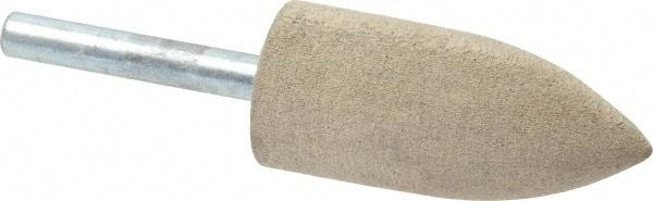 Cratex - 7/8" Head Diam x 2" Thickness, A11, Pointed Tree End, Aluminum Oxide Mounted Point - Fine Grade, 120 Grit, 12,000 RPM - Eagle Tool & Supply