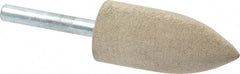 Cratex - 7/8" Head Diam x 2" Thickness, A11, Pointed Tree End, Aluminum Oxide Mounted Point - Fine Grade, 120 Grit, 12,000 RPM - Eagle Tool & Supply