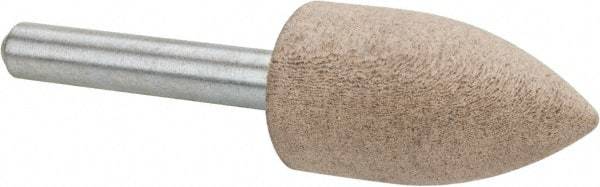 Cratex - 11/16" Head Diam x 1-1/4" Thickness, A12, Pointed Tree End, Aluminum Oxide Mounted Point - Fine Grade, 120 Grit, 27,370 RPM - Eagle Tool & Supply