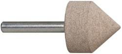 Cratex - 1-1/8" Head Diam x 1-1/8" Thickness, A13, Pointed Cylinder End, Aluminum Oxide Mounted Point - Medium Grade, 80 Grit, 25,500 RPM - Eagle Tool & Supply
