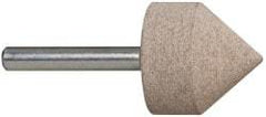 Cratex - 1-1/8" Head Diam x 1-1/8" Thickness, A13, Pointed Cylinder End, Aluminum Oxide Mounted Point - Medium Grade, 80 Grit, 25,500 RPM - Eagle Tool & Supply