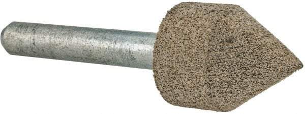 Cratex - 11/16" Head Diam x 7/8" Thickness, A14, Pointed Cylinder End, Aluminum Oxide Mounted Point - Medium Grade, 80 Grit, 30,750 RPM - Eagle Tool & Supply