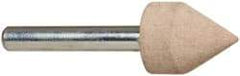 Cratex - 11/16" Head Diam x 7/8" Thickness, A14, Pointed Cylinder End, Aluminum Oxide Mounted Point - Fine Grade, 120 Grit, 30,750 RPM - Eagle Tool & Supply