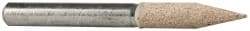 Cratex - 1/4" Head Diam x 1-1/16" Thickness, A15, Pointed Cylinder End, Aluminum Oxide Mounted Point - Fine Grade, 120 Grit, 34,500 RPM - Eagle Tool & Supply