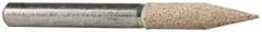 Cratex - 1/4" Head Diam x 1-1/16" Thickness, A15, Pointed Cylinder End, Aluminum Oxide Mounted Point - Fine Grade, 120 Grit, 34,500 RPM - Eagle Tool & Supply