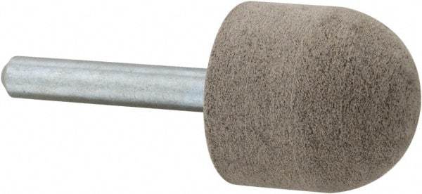 Cratex - 1" Head Diam x 1" Thickness, A21, Ball Nose End, Aluminum Oxide Mounted Point - Medium Grade, 80 Grit, 21,000 RPM - Eagle Tool & Supply