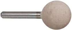 Cratex - 1" Head Diam x 1" Thickness, A25, Ball End, Aluminum Oxide Mounted Point - Fine Grade, 120 Grit, 22,120 RPM - Eagle Tool & Supply