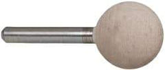 Cratex - 1" Head Diam x 1" Thickness, A25, Ball End, Aluminum Oxide Mounted Point - Fine Grade, 120 Grit, 22,120 RPM - Eagle Tool & Supply
