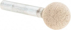 Cratex - 5/8" Head Diam x 5/8" Thickness, A26, Ball End, Aluminum Oxide Mounted Point - Medium Grade, 80 Grit, 35,250 RPM - Eagle Tool & Supply