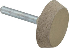 Cratex - 1-1/2" Head Diam x 3/8" Thickness, A34, Flat Cone End, Aluminum Oxide Mounted Point - Medium Grade, 80 Grit, 25,470 RPM - Eagle Tool & Supply