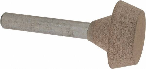 Cratex - 1" Head Diam x 3/8" Thickness, A35, Flat Cone End, Aluminum Oxide Mounted Point - Fine Grade, 120 Grit, 31,500 RPM - Eagle Tool & Supply