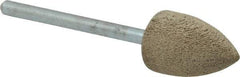 Cratex - 1/2" Head Diam x 3/4" Thickness, B42, Pointed End, Aluminum Oxide Mounted Point - Medium Grade, 80 Grit, 17,620 RPM - Eagle Tool & Supply
