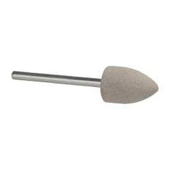 Cratex - 1/2" Head Diam x 3/4" Thickness, B42, Pointed End, Aluminum Oxide Mounted Point - Fine Grade, 120 Grit, 17,620 RPM - Eagle Tool & Supply