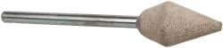 Cratex - 7/16" Head Diam x 3/4" Thickness, B51, Flame End, Aluminum Oxide Mounted Point - Fine Grade, 120 Grit, 21,000 RPM - Eagle Tool & Supply