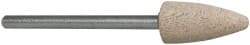 Cratex - 3/8" Head Diam x 3/4" Thickness, B52, Pointed End, Aluminum Oxide Mounted Point - Fine Grade, 120 Grit, 21,000 RPM - Eagle Tool & Supply