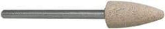 Cratex - 3/8" Head Diam x 3/4" Thickness, B52, Pointed End, Aluminum Oxide Mounted Point - Fine Grade, 120 Grit, 21,000 RPM - Eagle Tool & Supply