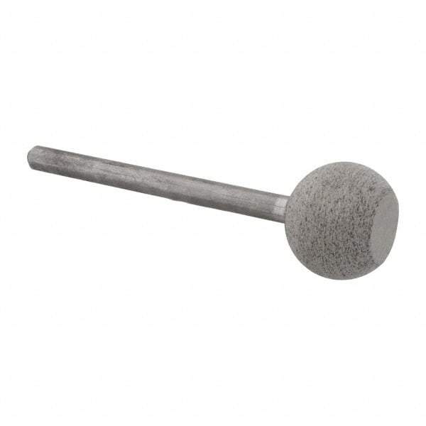 Cratex - 1/2" Head Diam x 3/8" Thickness, B62, Wheel Radius Edge End, Aluminum Oxide Mounted Point - Medium Grade, 80 Grit, 19,500 RPM - Eagle Tool & Supply