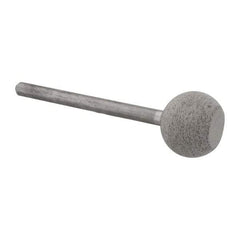Cratex - 1/2" Head Diam x 3/8" Thickness, B62, Wheel Radius Edge End, Aluminum Oxide Mounted Point - Medium Grade, 80 Grit, 19,500 RPM - Eagle Tool & Supply
