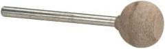 Cratex - 1/2" Head Diam x 3/8" Thickness, B62, Wheel Radius Edge End, Aluminum Oxide Mounted Point - Fine Grade, 120 Grit, 19,500 RPM - Eagle Tool & Supply