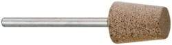 Cratex - 1/2" Head Diam x 5/8" Thickness, B91, Flat Cone End, Aluminum Oxide Mounted Point - Fine Grade, 120 Grit, 16,870 RPM - Eagle Tool & Supply