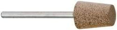 Cratex - 1/2" Head Diam x 5/8" Thickness, B91, Flat Cone End, Aluminum Oxide Mounted Point - Fine Grade, 120 Grit, 16,870 RPM - Eagle Tool & Supply