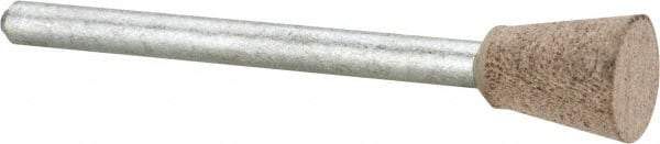 Cratex - 5/16" Head Diam x 3/8" Thickness, B104, Inverted Cone Flat End, Aluminum Oxide Mounted Point - Fine Grade, 120 Grit, 28,870 RPM - Eagle Tool & Supply