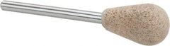 Cratex - 7/16" Head Diam x 11/16" Thickness, B111, Inverted Cone Radius End, Aluminum Oxide Mounted Point - Medium Grade, 80 Grit, 17,620 RPM - Eagle Tool & Supply