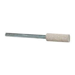 Cratex - 1/4" Head Diam x 3/4" Thickness, W164, Cylinder End, Aluminum Oxide Mounted Point - Fine Grade, 120 Grit, 21,750 RPM - Eagle Tool & Supply