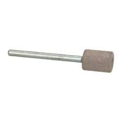 Cratex - 3/8" Head Diam x 1/2" Thickness, W176, Cylinder End, Aluminum Oxide Mounted Point - Fine Grade, 120 Grit, 21,000 RPM - Eagle Tool & Supply
