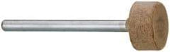 Cratex - 1/2" Head Diam x 1/4" Thickness, W183, Cylinder End, Aluminum Oxide Mounted Point - Fine Grade, 120 Grit, 22,500 RPM - Eagle Tool & Supply