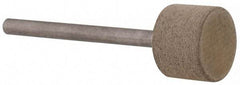 Cratex - 1/2" Head Diam x 3/8" Thickness, W184, Cylinder End, Aluminum Oxide Mounted Point - Fine Grade, 120 Grit, 19,500 RPM - Eagle Tool & Supply