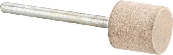 Cratex - 1/2" Head Diam x 1/2" Thickness, W185, Cylinder End, Aluminum Oxide Mounted Point - Fine Grade, 120 Grit, 16,870 RPM - Eagle Tool & Supply