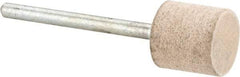 Cratex - 1/2" Head Diam x 1/2" Thickness, W185, Cylinder End, Aluminum Oxide Mounted Point - Fine Grade, 120 Grit, 16,870 RPM - Eagle Tool & Supply